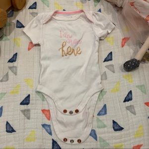 “I’m new here” cloud island 0-3M onesie